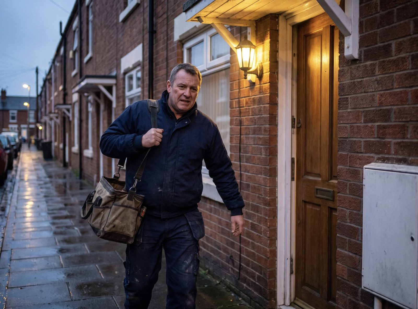 Plumbing Done Right emergency engineer arriving at a home — plumbers in Gloucester, Gloucestershire